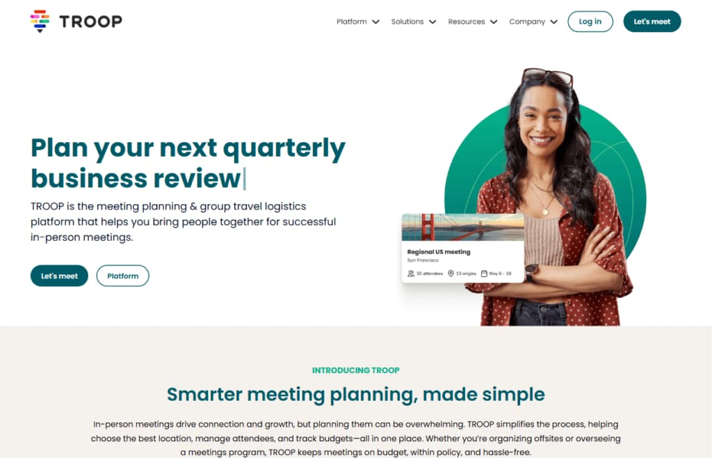 Troop meeting planning and group travel logistics homepage